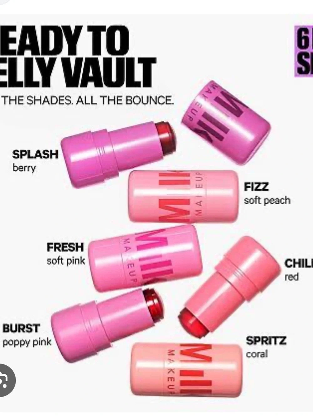 Milk Makeup Ready to Jelly Vault all 6 original shades jelly lip + cheek stain